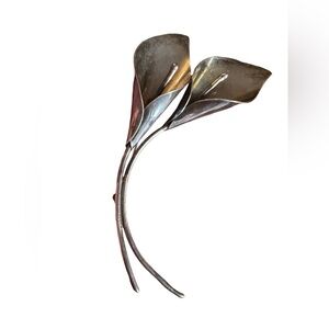 Vintage NE FROM sterling Silver 925 large Calla Lily Brooch Denmark Niels Erik
